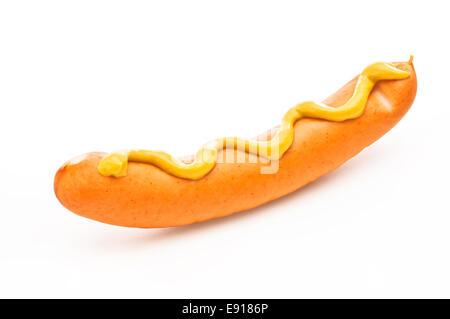 La salsiccia con senape Foto Stock