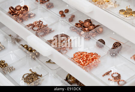 Cassetti di jewelery risultanze Foto Stock