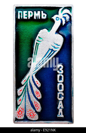 Era comunista sovietico badge di smalto - Permi zoo Foto Stock