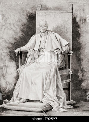 Il Papa Leone XIII, 1810 - 1903, nato Vincenzo Gioacchino Raffaele Luigi Pecci, dopo la verniciatura mediante Theobold Chartran esposti nel Foto Stock