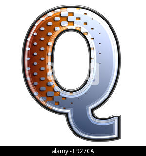 3d lettera con texture astratta - q Foto Stock