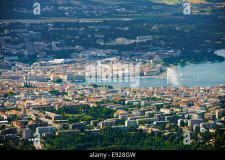 Vista aerea sul Lago di Ginevra Foto Stock