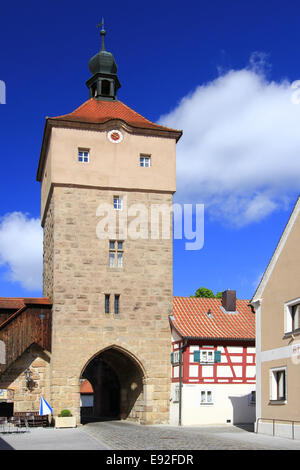 Medieval city gate Wolframs-Eschenbach Foto Stock