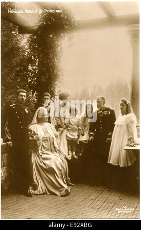 Il rumeno Famiglia Reale tra cui il Re Ferdinando I e la Regina Marie con bambini, Ritratto, circa 1915 Foto Stock