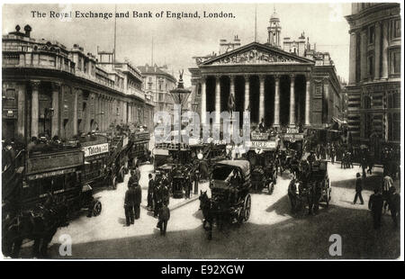 Royal Exchange di Londra, Inghilterra, Regno Unito, cartolina, circa 1900 Foto Stock