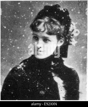 Edith Wharton (1862-1937), American romanziere e novelliere, ritratto nella neve Foto Stock