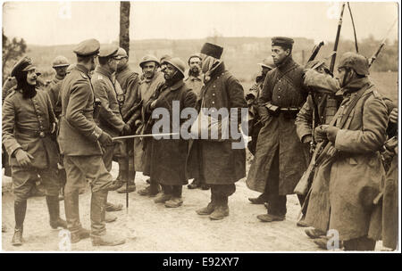 Il gruppo di soldati,, WWI, Francia, cartolina, circa 1914 Foto Stock