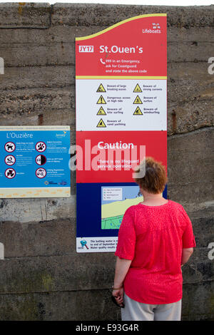 L'Ouziere St Ouen delle 5 miglia di spiaggia JY17 Guardia Costiera di Jersey Foto Stock