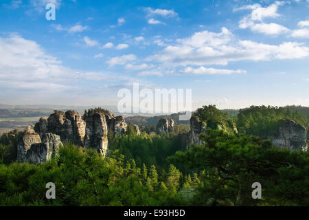 Formazioni di arenaria in paradiso boemo Foto Stock