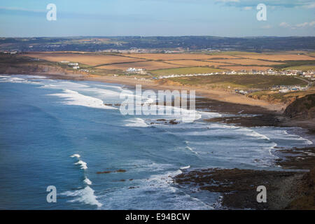 Affacciato Widemouth Bay verso Bude. Foto Stock