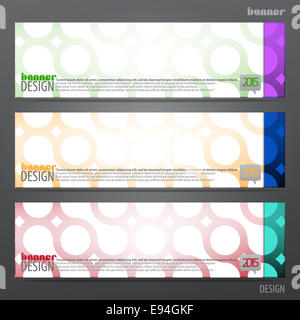 Nuovo set di business orizzontale banner con cerchi astratto motivo. vettore web design Foto Stock