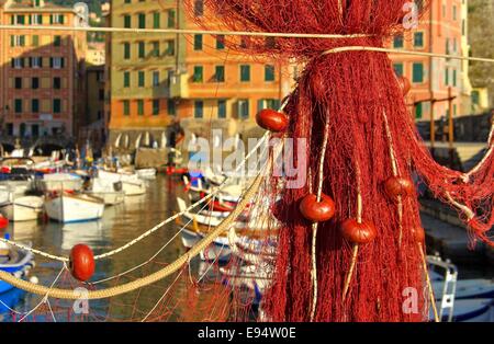 Camogli Fischernetze - Camogli rete da pesca 10 Foto Stock