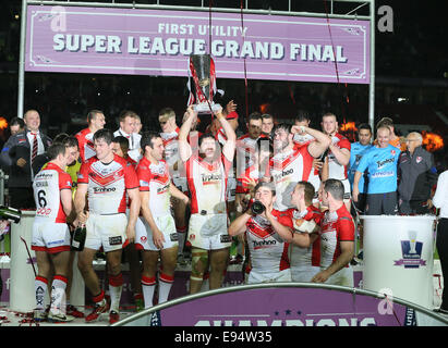 Manchester, Regno Unito. Undicesimo oct, 2014. St Helens Kyle Amor - Utility prima Super League Grand Final - St Helens v Wigan Warriors - Old Trafford Stadium - Manchester - Inghilterra - 11 Ottobre 2014 - © Paul Currie/Sportimage/CSM/Alamy Live News Foto Stock