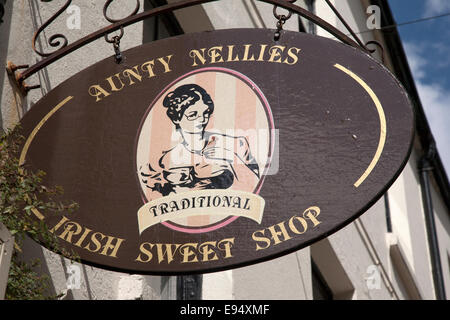 Zia Nellies dolce irlandese shop segno, Cork, Irlanda Foto Stock