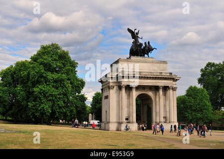 Wellington Arch, Hyde Park City of Westminster, Londra, Inghilterra, Regno Unito Foto Stock