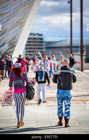 Giro d'Itala a Titanic Quarter, Belfast, Irlanda del Nord 2014 Foto Stock