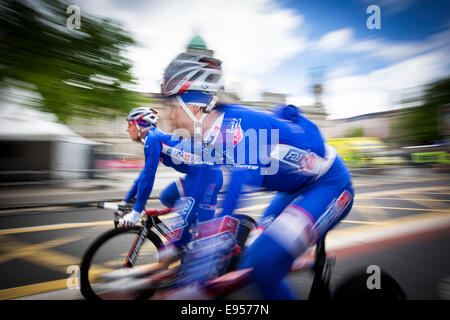 Giro d'Itala traguardo a Belfast, Irlanda del Nord 2014 Foto Stock