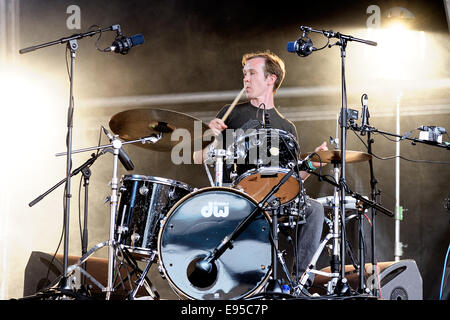 Barcellona - Jun 13: Machinedrum (American musica elettronica produttore e musicista) performance al Sonar Festival. Foto Stock