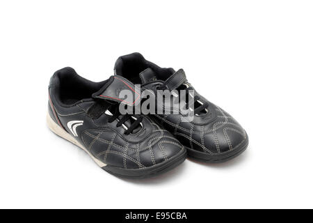 Clarks ragazzi/ragazze non graffiante dimensione 3 formatori nero allacciare Velcro Foto Stock