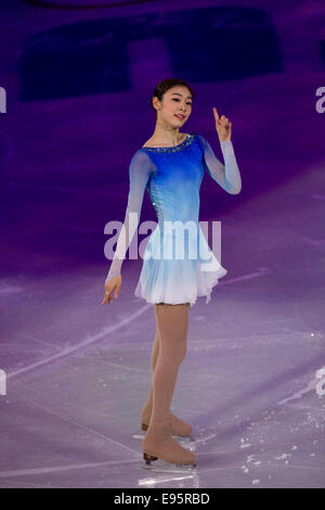 Kim Yu-Na (KOR) esecuzione nel pattinaggio di figura mostra di Gala presso i Giochi Olimpici Invernali, Sochi 2014 Foto Stock