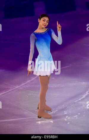 Kim Yu-Na (KOR) esecuzione nel pattinaggio di figura mostra di Gala presso i Giochi Olimpici Invernali, Sochi 2014 Foto Stock