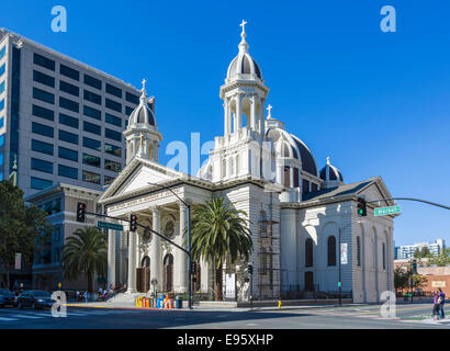 Basilica Cattedrale di San Giuseppe nel centro cittadino di San Jose, la Contea di Santa Clara, California, Stati Uniti d'America Foto Stock