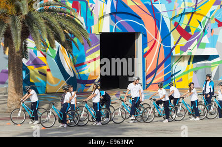 Gli scolari spagnolo sul ciclismo corso di sensibilizzazione a Las Palmas la capitale di Gran Canaria Isole Canarie Spagna Foto Stock