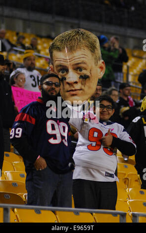 Pittsburgh, Stati Uniti d'America. Xx oct, 2014. Texan tifosi durante il Pittsburgh Steelers vs Houston Texans gioco in Pittsburgh, PA. Credito: Cal Sport Media/Alamy Live News Foto Stock