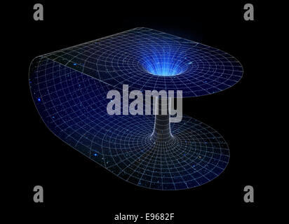 Rappresentazione 3D di un wormhole Foto Stock