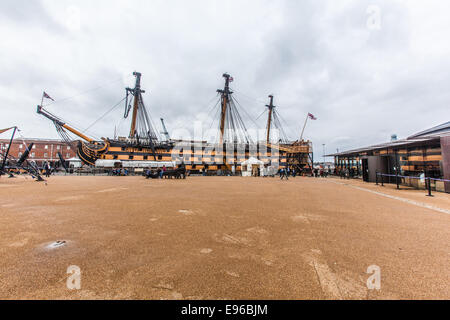 HMS Victory nave storica, Portsmouth Historic Dockyard, Portsmouth, Hampshire, Inghilterra Foto Stock