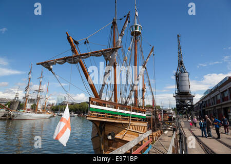 Matthew è una replica di una caravella navigato da John Cabot nel 1497 da Bristol al Nord America. Foto Stock