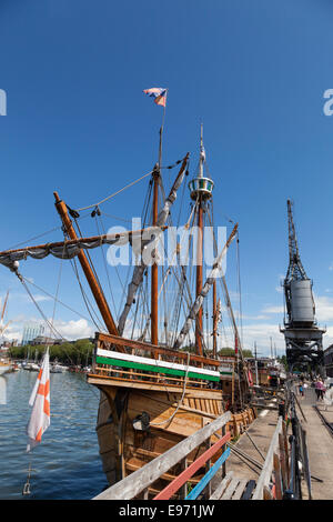 Matthew è una replica di una caravella navigato da John Cabot nel 1497 da Bristol al Nord America. Foto Stock