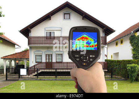 Immagine termica della casa Foto Stock