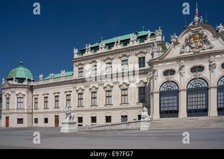 Facciata della parte superiore del Palazzo del Belvedere di Vienna Foto Stock