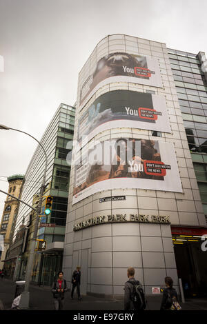 Pubblicità per Vice Media è visto nel quartiere di Soho di New York Foto Stock