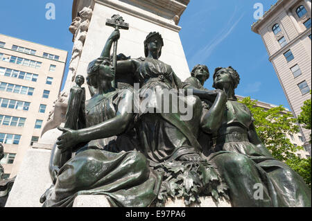 Dettaglio del Edward VII monumento situato in Piazza Phillips a Montreal, provincia del Québec in Canada. Foto Stock