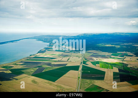 Vista aerea, lago di Lesina, gargano, provincia di Foggia, Puglia, Italia, Europa Foto Stock