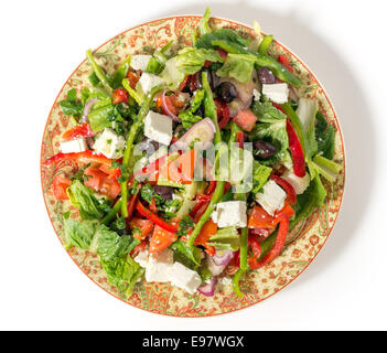 Tradizionale Turco, insalata condita con olio d'oliva ed erbe aromatiche Foto Stock