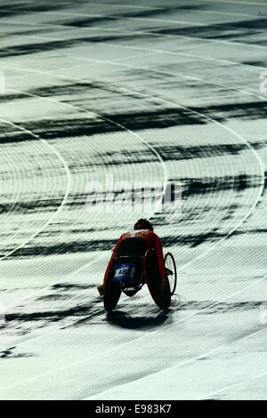 Incheon, Corea del Sud. Xxi oct, 2014. L'atmosfera Shot Atletica leggera : Uomini 400m T52 a Incheon Asiad Main Stadium durante il 2014 Incheon Asian Para giochi in Incheon, Corea del Sud . © Giovanni Osada AFLO/sport/Alamy Live News Foto Stock