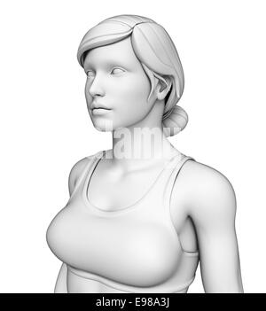 Illustrazione della femmina del corpo superiore artwork Foto Stock