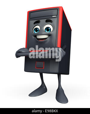 Personaggio dei fumetti del cabinet del computer è di mano di piegatura Foto Stock