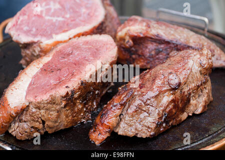 Picanha sulla griglia. Laveno, Varese. Italia Foto Stock