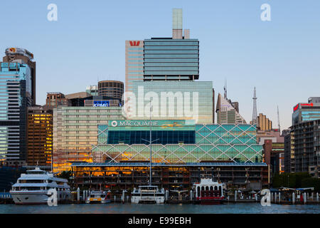 Macquarie Bank visto da Pyrmont Bay, Sydney, Australia. Foto Stock