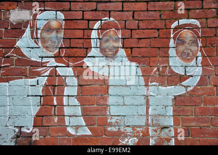 Sabbia di mare e spray urban Arts Festival di Blackpool, Inghilterra, Regno Unito Foto Stock