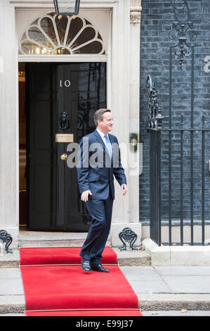 A Downing Street, Londra, Regno Unito. Il 22 ottobre 2014. Cameron saluta il presidente di Singapore al 10 di Downing Street. Nella foto: David Cameron. Credito: Lee Thomas/Alamy Live News Foto Stock