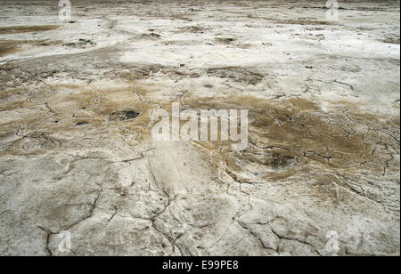 Essiccato fondo del lago salato Baskunchak Foto Stock