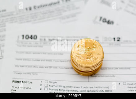 USA forma fiscale 1040 per l'anno 2012 Foto Stock