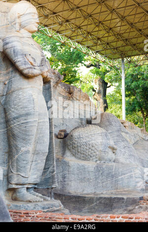 Oggetto permanente di Buddha reclinato Polonnaruwa Foto Stock