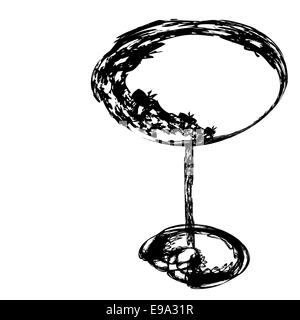 Stilizzato e bicchiere di vino per anomalia Foto Stock