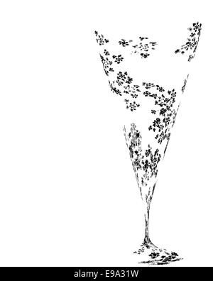 Stilizzato e bicchiere di vino per anomalia Foto Stock